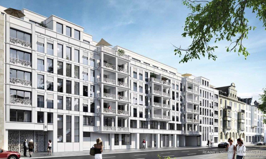 Ansicht Wohnanlage Strassenseite Etagenwohnung M�nchen