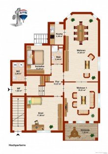 Grundriss Erdgeschoss VERKAUFT: Garten-Wohnung in Jugendstil-Villa
Gro� Flottbek / nahe Othmarschen