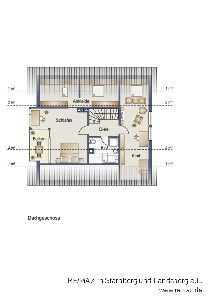 Grundriss DG Skizze Einfamilienhaus Tutzing