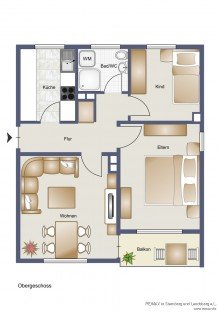 Grundriss Skizze V E R K A U F T: Charmante 3-Zi-Wohnung in ruhiger Lage