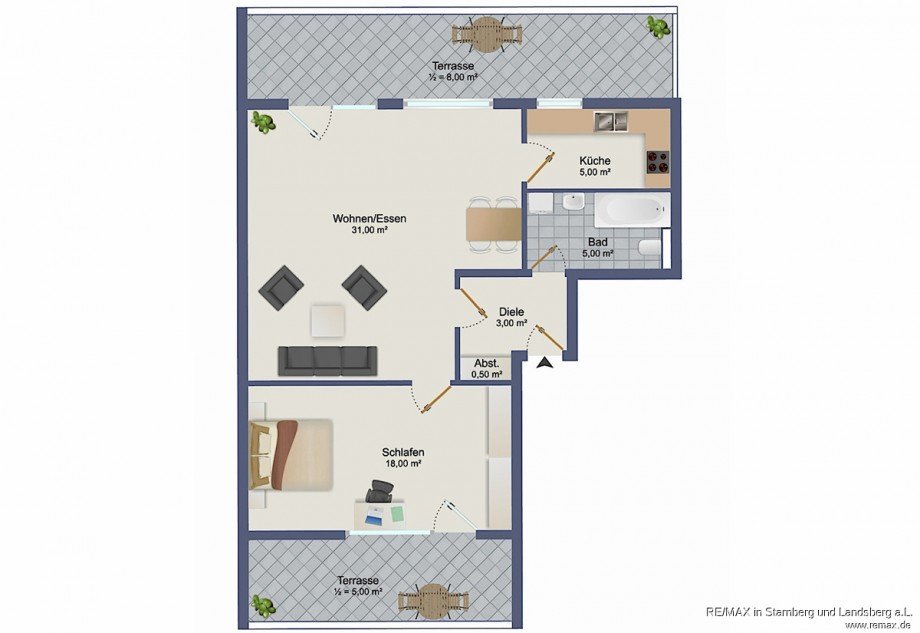 14 Grundriss Dachgeschosswohnung M�nchen