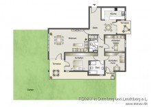 Grundriss Skizze V E R K A U F T: Garten-Wohnung am Englischen Garten und Herzogpark - Wohnanlage mit Schwimmbad
