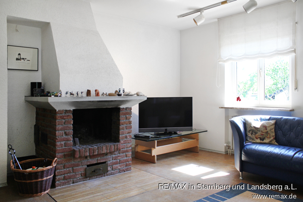 Kamin im Wohnzimmer Einfamilienhaus Tutzing