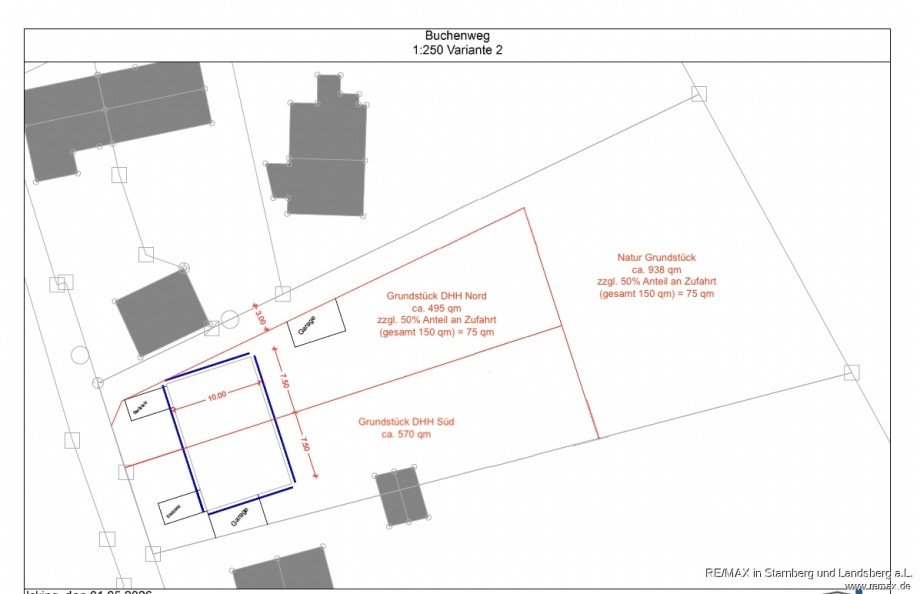 Grundst�cksteilung Plan Wohngrundst�ck Berg