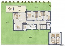 Grundriss Erdgeschoss Familiendomizil (3 Wohneinheiten) mit gr. Garten in Seen�he, Bernried am Starnberger See