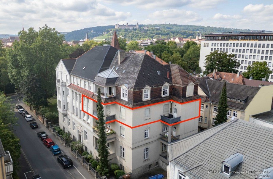 Lage der Wohnung im Vordergeb�ude Etagenwohnung W�rzburg