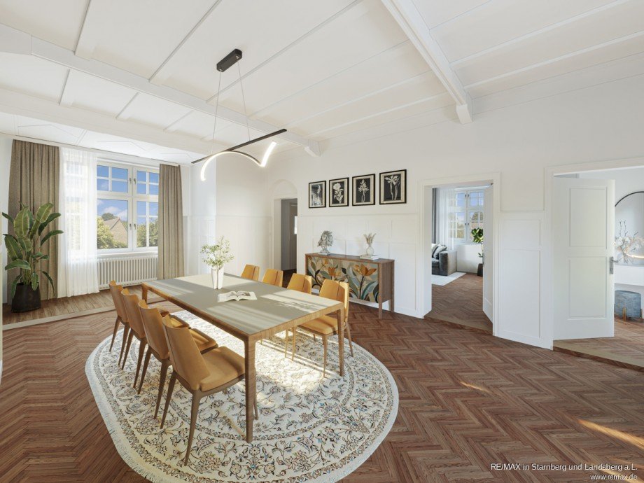 Wohn Ess Diele - digital m�bliert Etagenwohnung W�rzburg