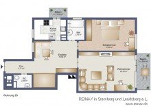 Grundriss Skizze V E R K A U F T: Zwischen Arabellapark und Denninger Anger - gro�z�gig geschnittene 2-3 Zimmer-Wohnung