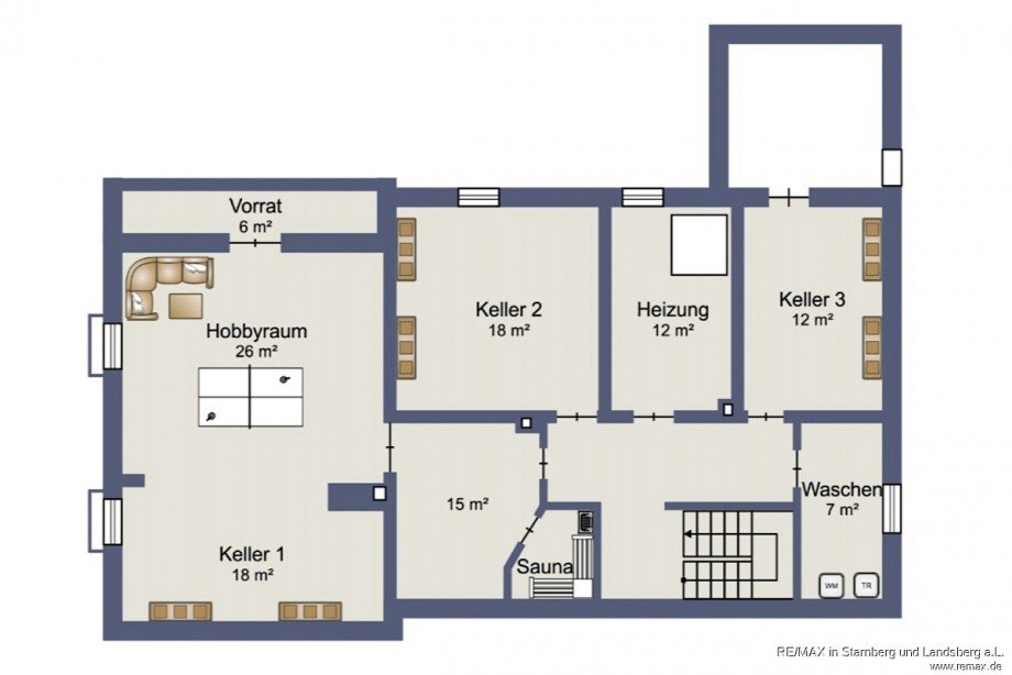 Grundriss Untergeschoss Mehrfamilienhaus Bernried