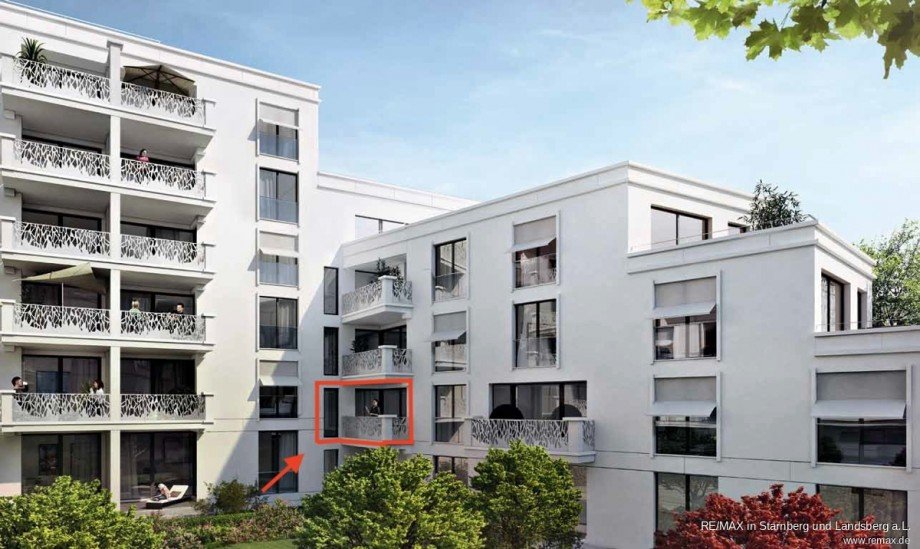 Innenhof mit Lage der Wohnung Etagenwohnung M�nchen