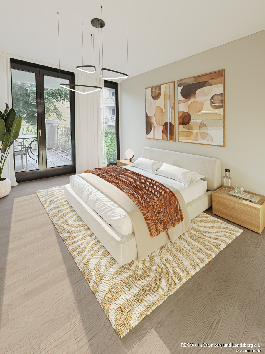 Schlafzimmer - digital eingerichtet Etagenwohnung M�nchen
