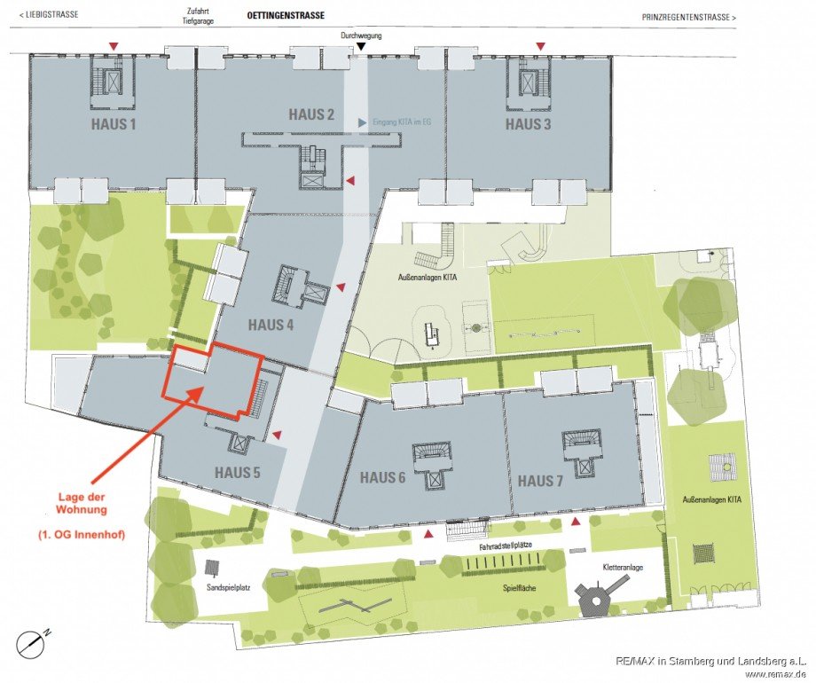 Lage der Wohnung in der Wohnanlage Etagenwohnung M�nchen